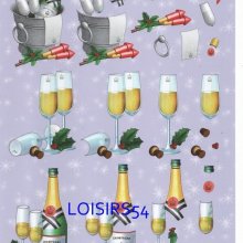 Feuille 3D champagne et nouvelle année